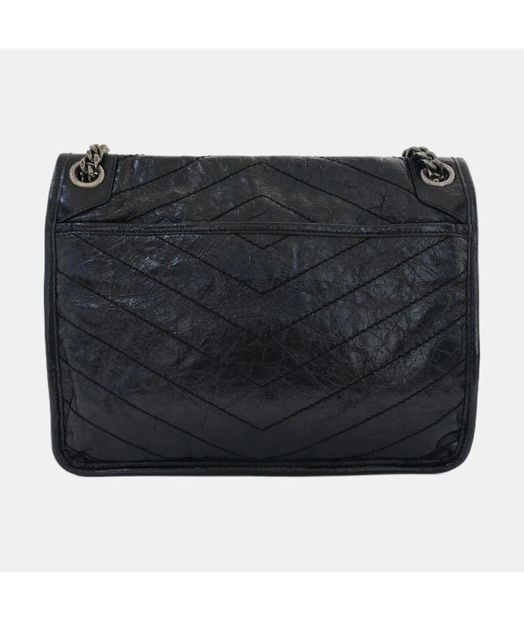 SAINT LAURENT Черная кожаная сумка тоут, фото 4