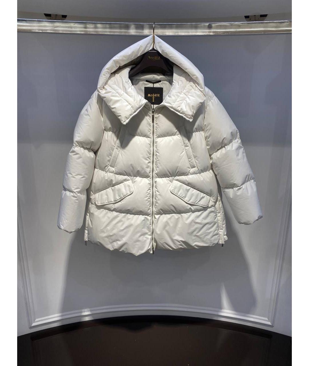 MOORER Белый полиэстеровый пуховик, фото 3