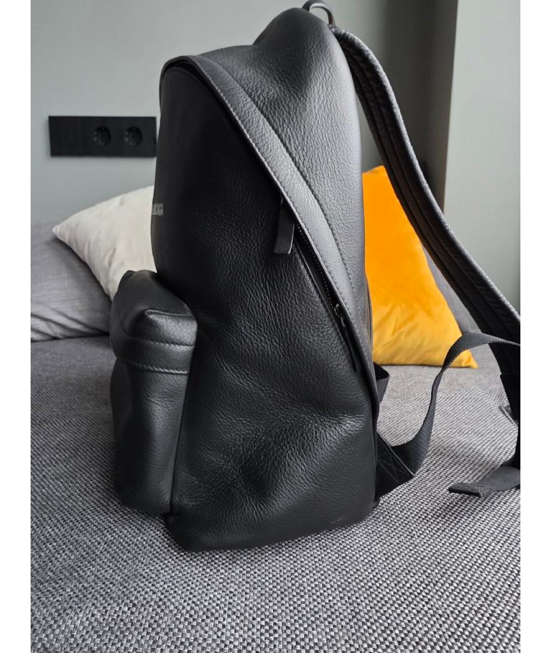 BALENCIAGA Черный кожаный рюкзак, фото 4