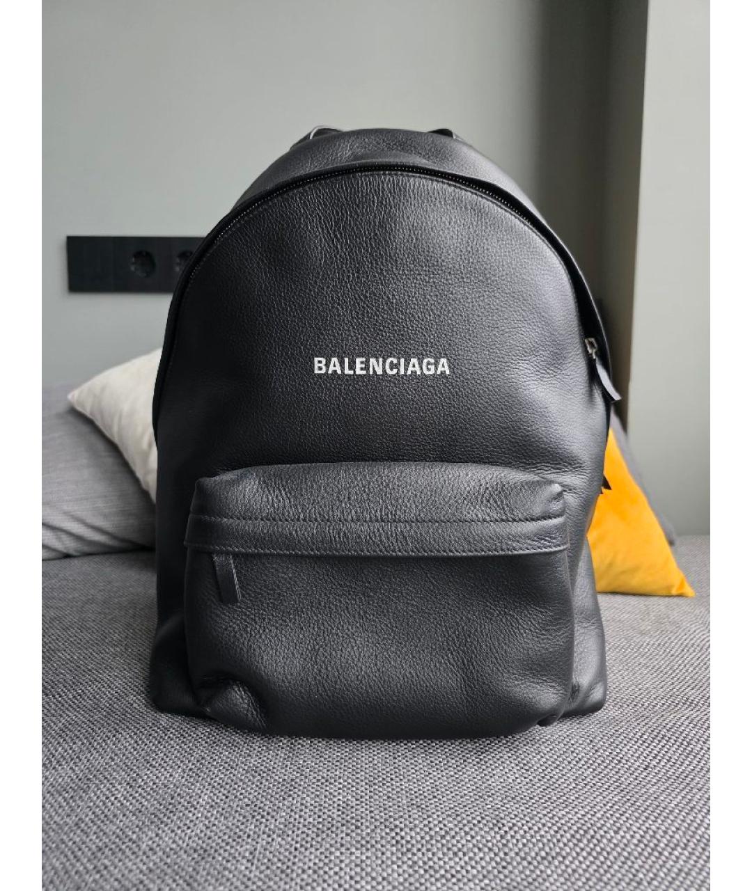 BALENCIAGA Черный кожаный рюкзак, фото 10