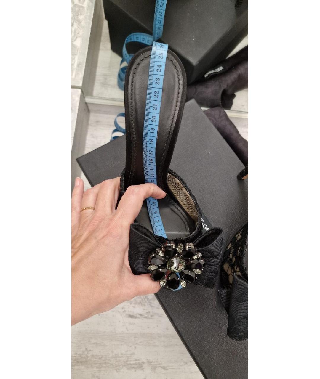 DOLCE&GABBANA Черные текстильные мюли, фото 5