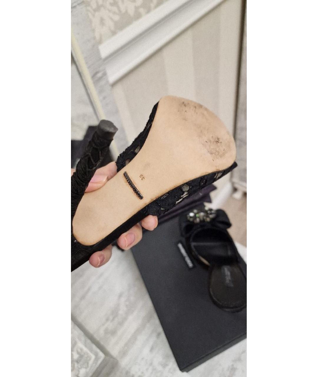 DOLCE&GABBANA Черные текстильные мюли, фото 7