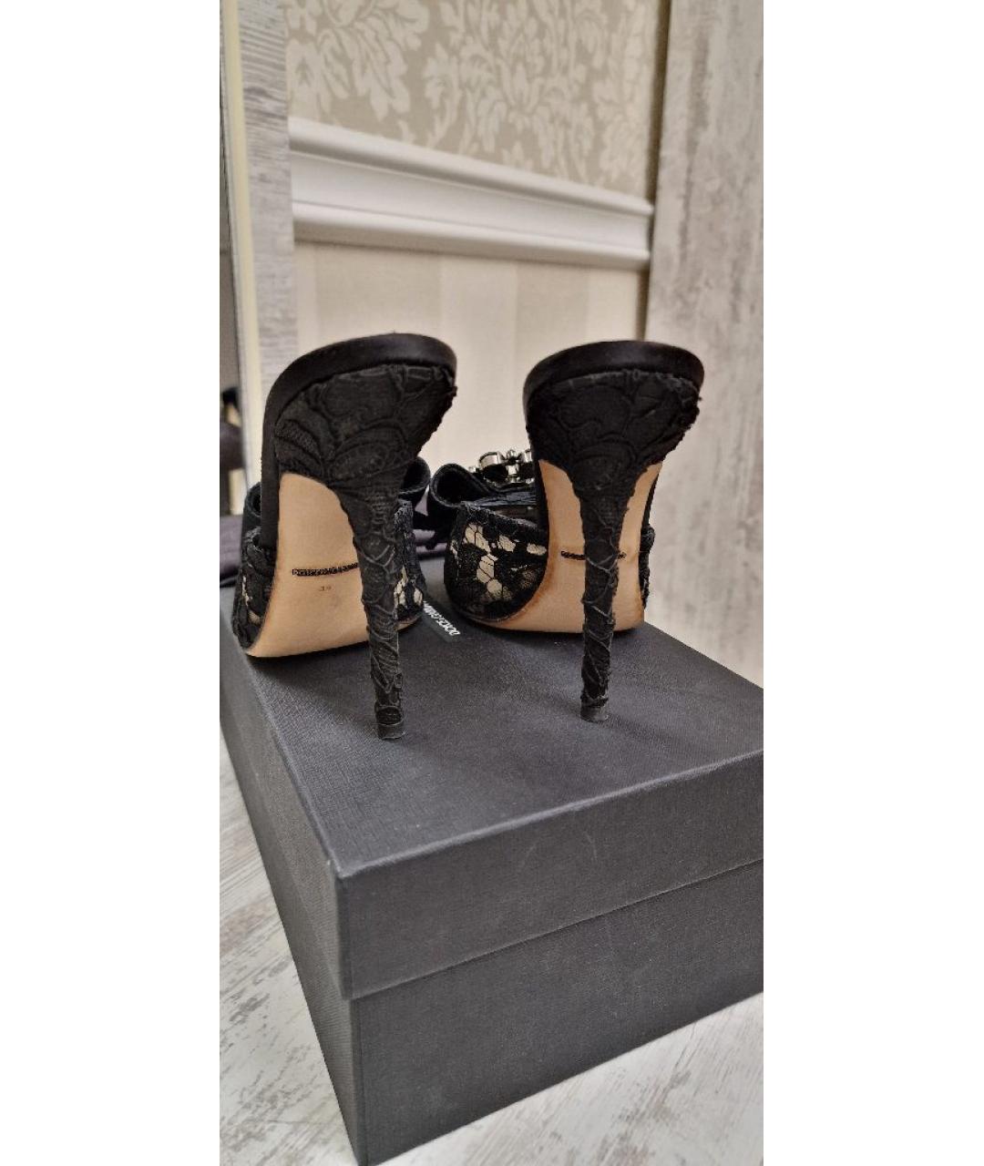 DOLCE&GABBANA Черные текстильные мюли, фото 4