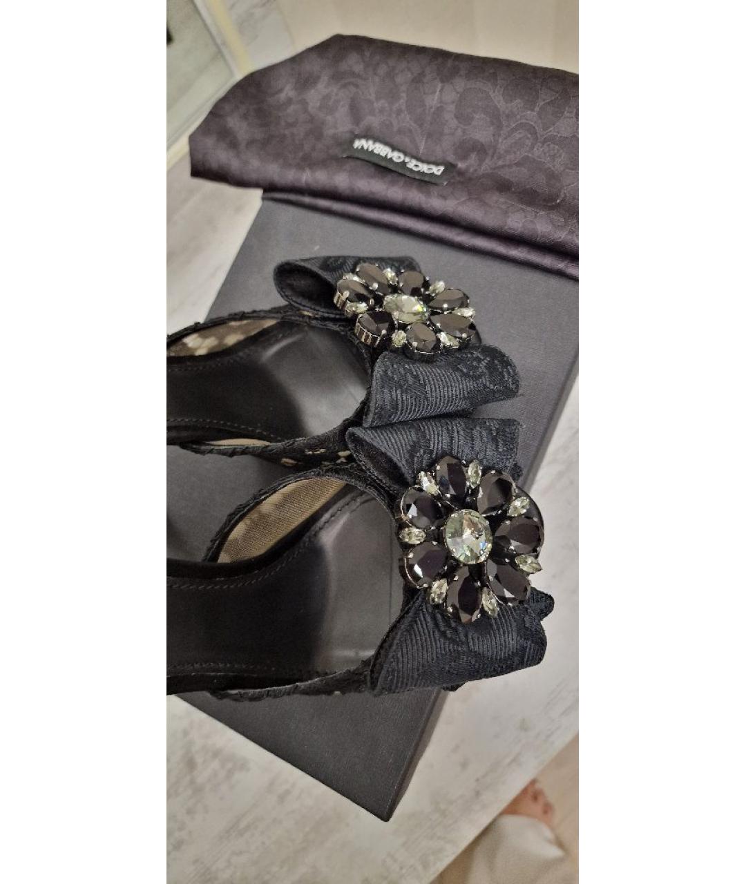 DOLCE&GABBANA Черные текстильные мюли, фото 8