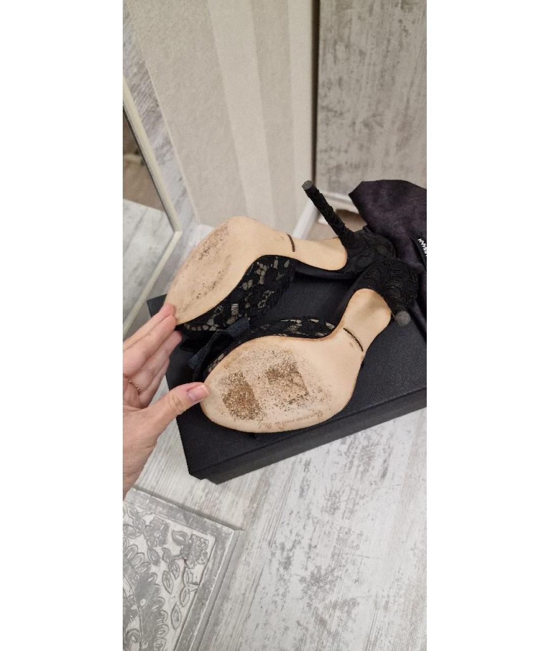 DOLCE&GABBANA Черные текстильные мюли, фото 9