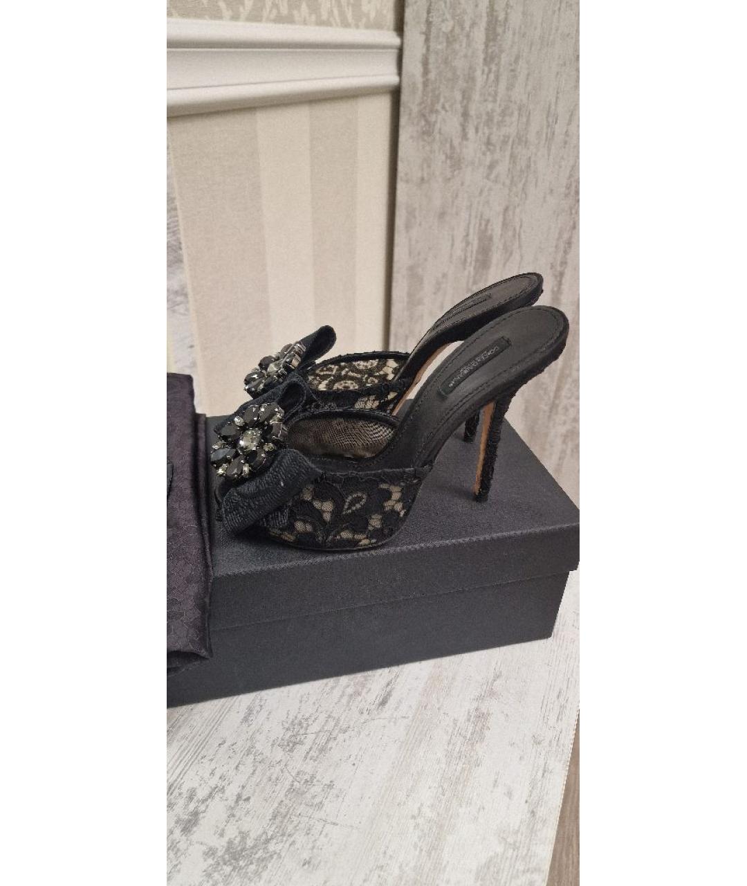 DOLCE&GABBANA Черные текстильные мюли, фото 10