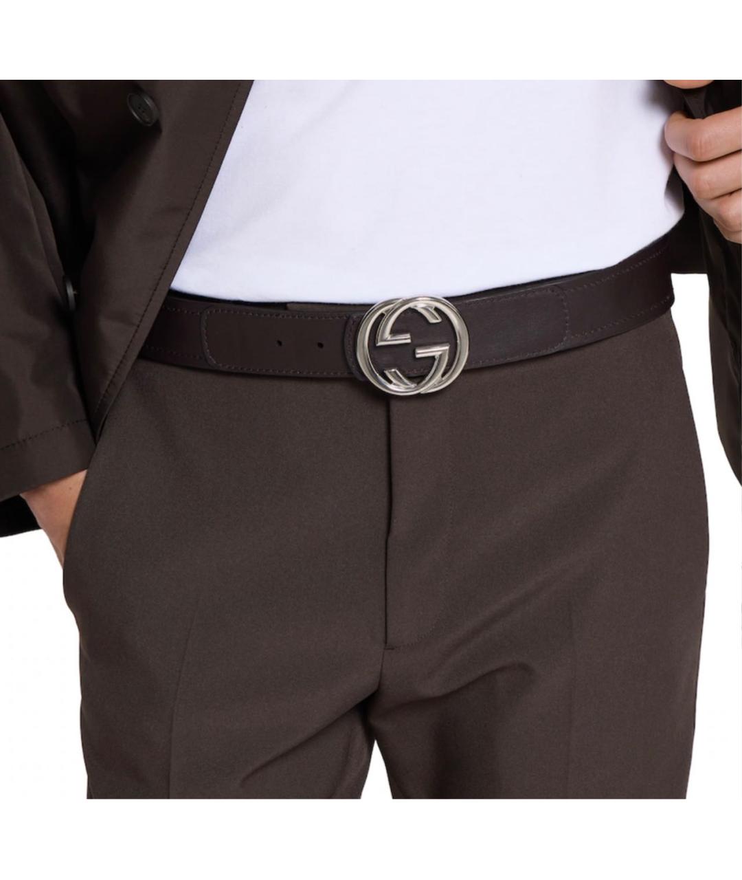 GUCCI Коричневый кожаный ремень, фото 4