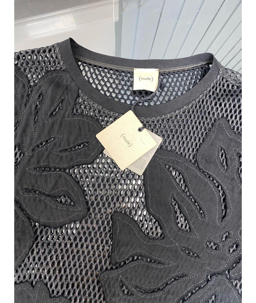 NUDE Черная хлопковая блузы, фото 3