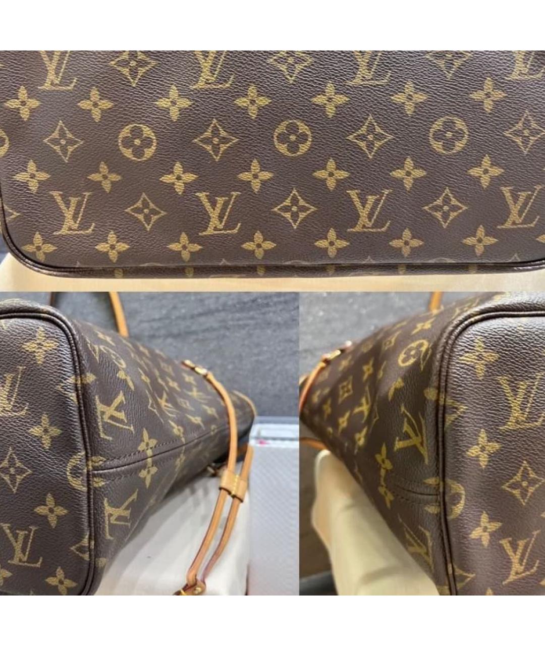 LOUIS VUITTON Коричневая кожаная сумка тоут, фото 2