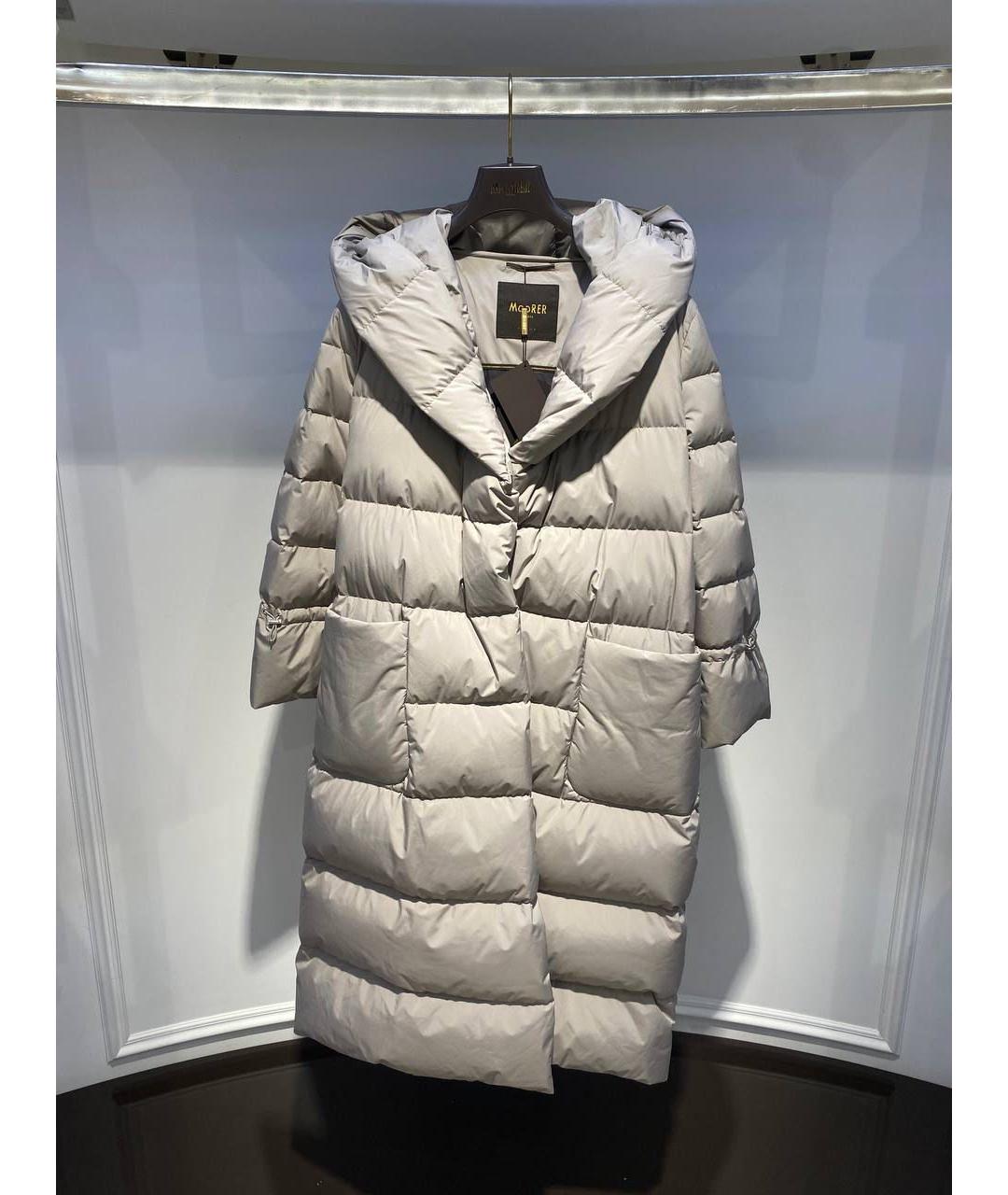 MOORER Серый полиэстеровый пуховик, фото 3
