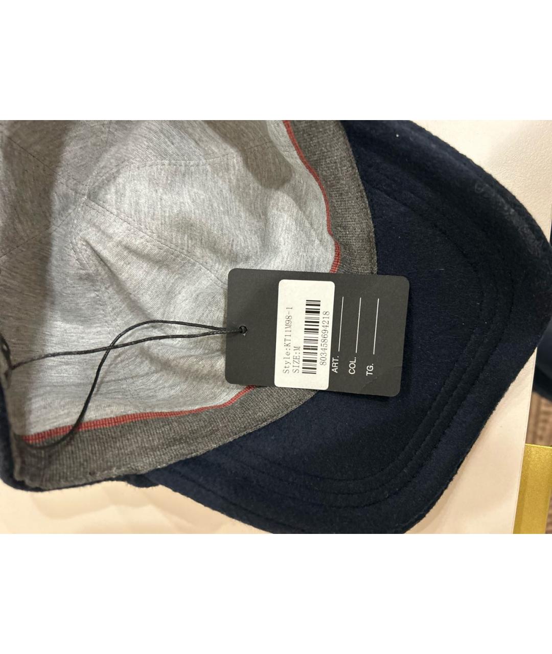 KITON Синяя кашемировая кепка/бейсболка, фото 5