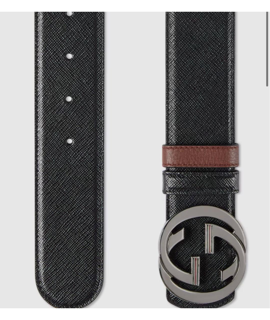 GUCCI Черный кожаный ремень, фото 2