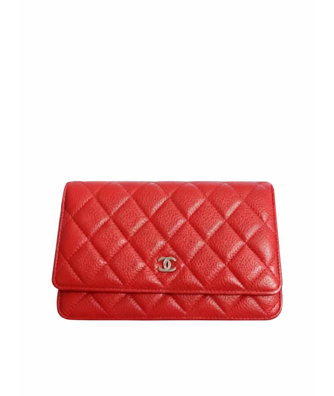 CHANEL Красная кожаная сумка через плечо, фото 1