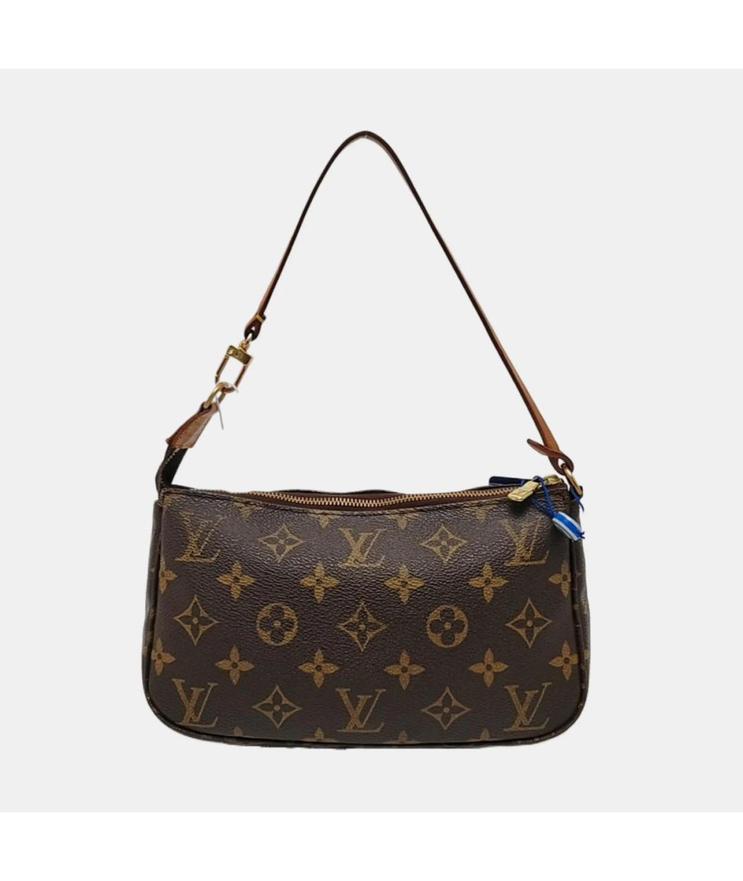 LOUIS VUITTON Коричневая кожаная сумка через плечо, фото 4