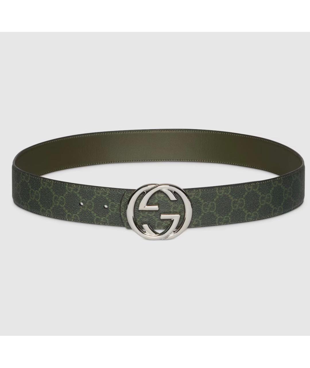 GUCCI Хаки кожаный ремень, фото 5