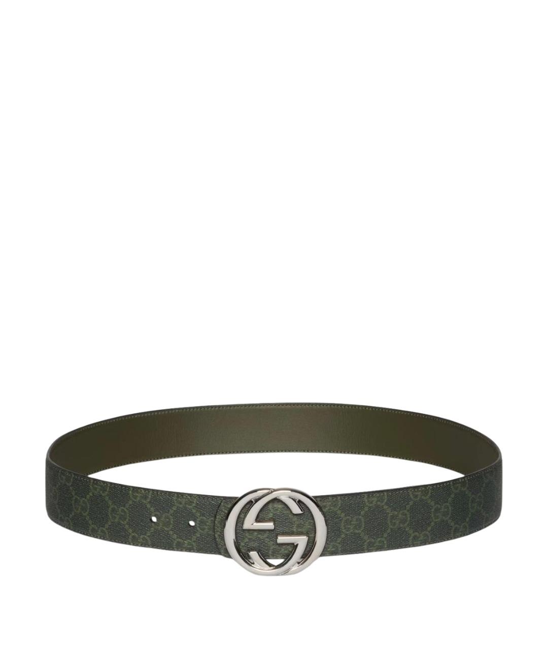 GUCCI Хаки кожаный ремень, фото 1