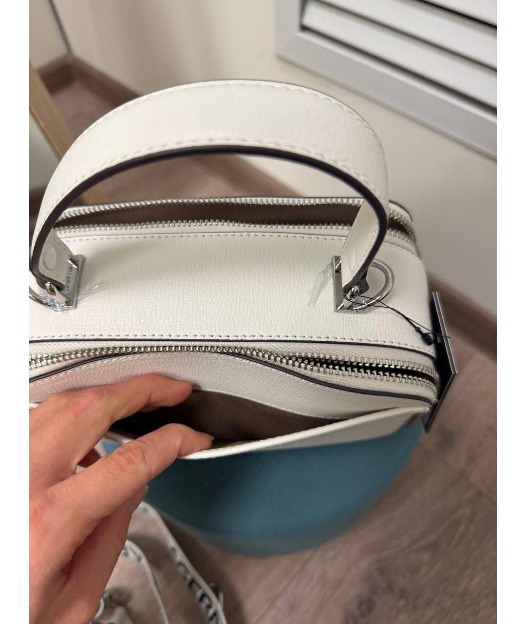 KARL LAGERFELD Белая кожаная сумка через плечо, фото 7