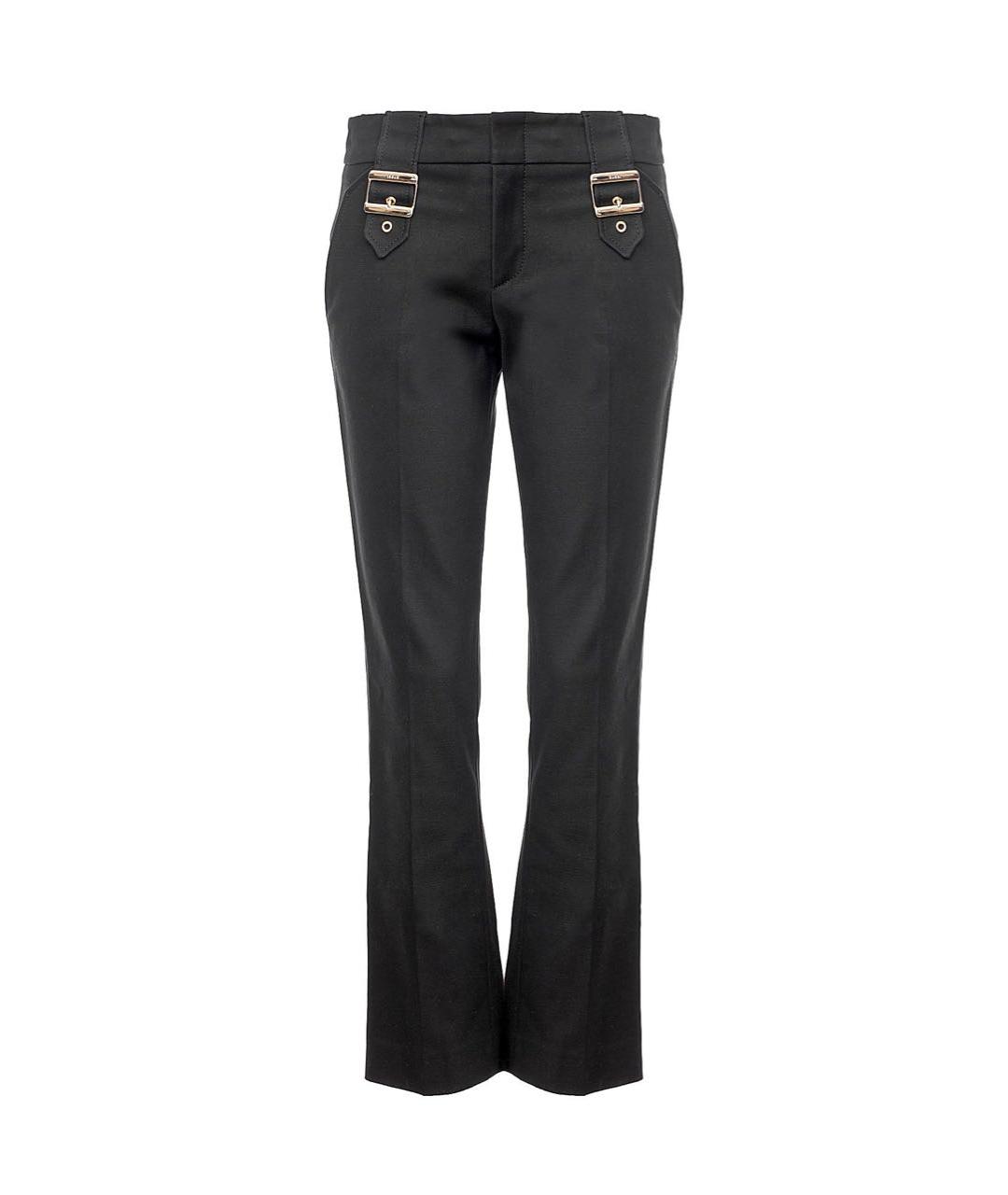 GUCCI Черные хлопко-эластановые прямые брюки, фото 1