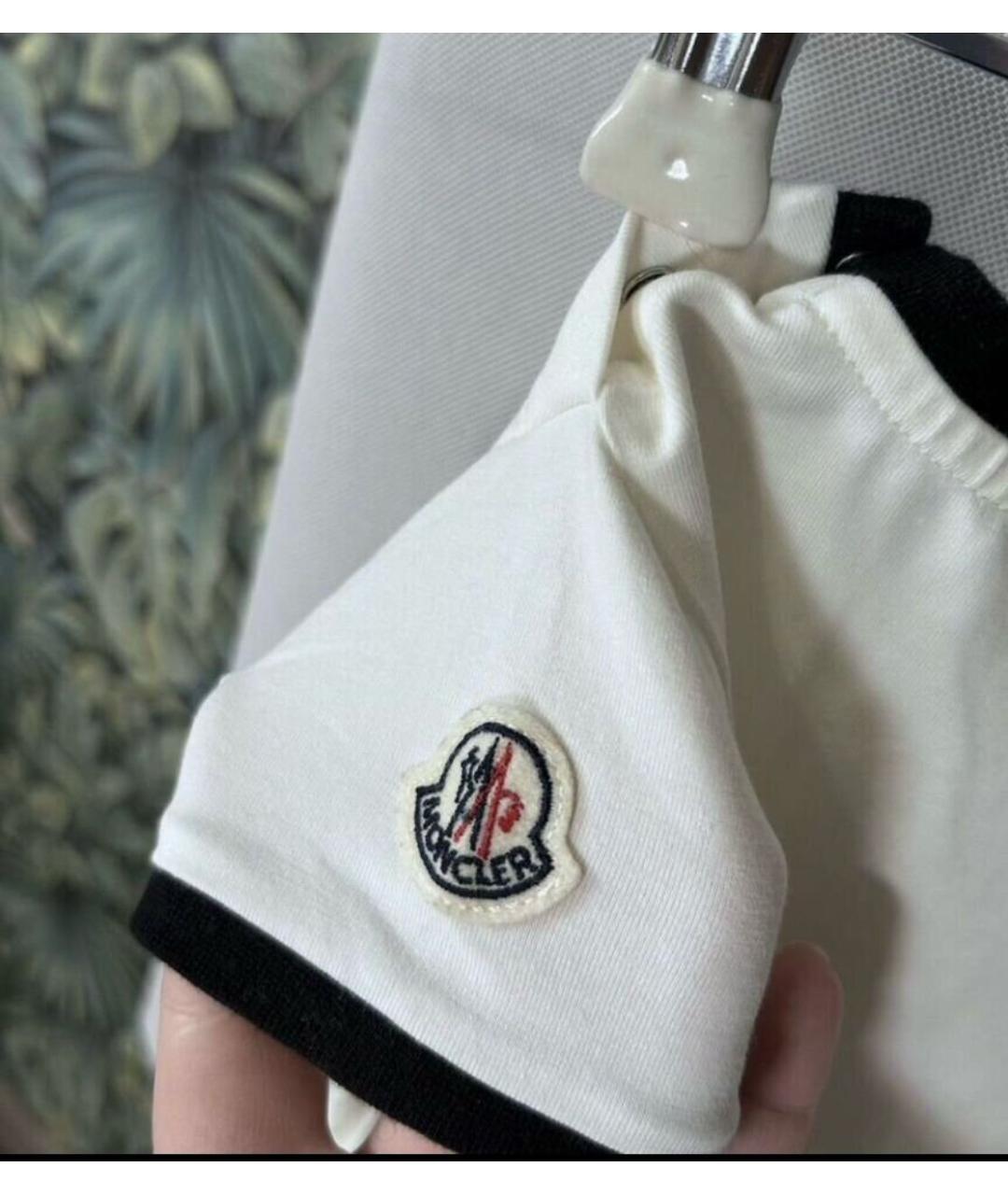 MONCLER Белый хлопковый боди / песочник, фото 4