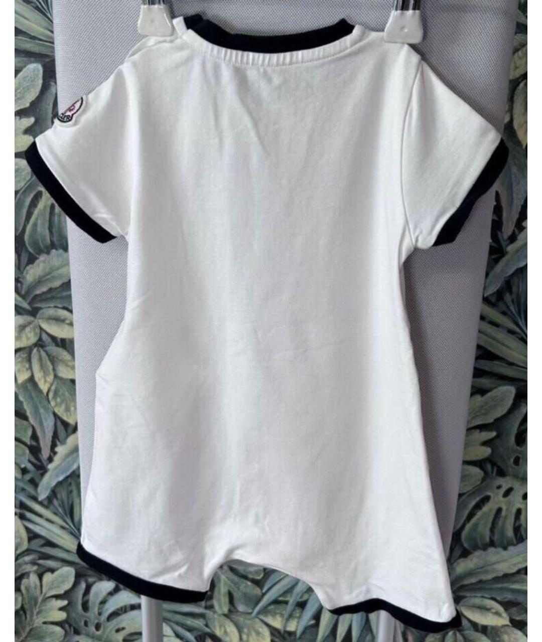 MONCLER Белый хлопковый боди / песочник, фото 3