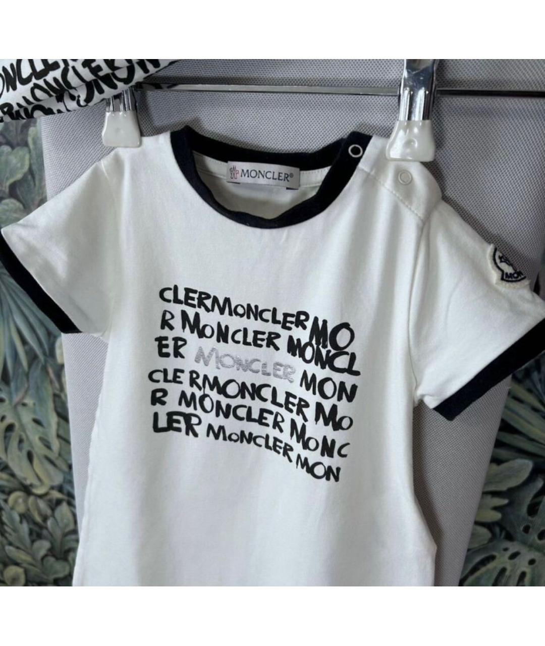 MONCLER Белый хлопковый боди / песочник, фото 2