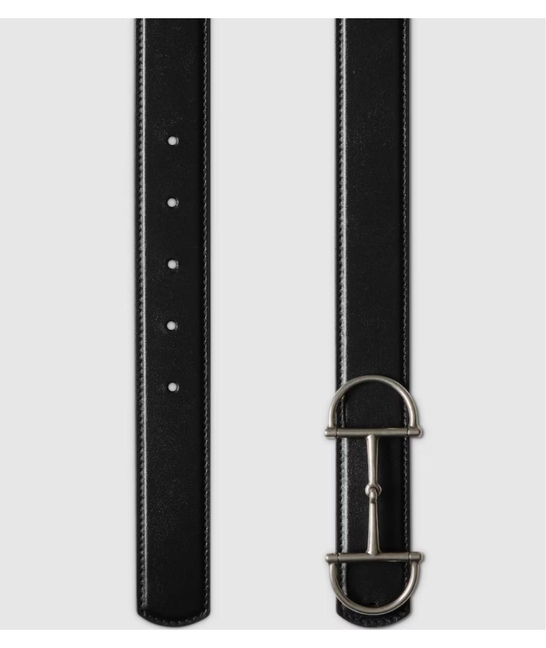 GUCCI Черный кожаный ремень, фото 2