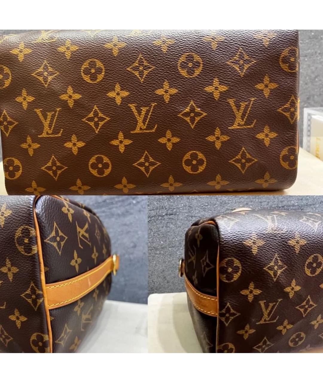 LOUIS VUITTON Коричневая кожаная сумка через плечо, фото 3