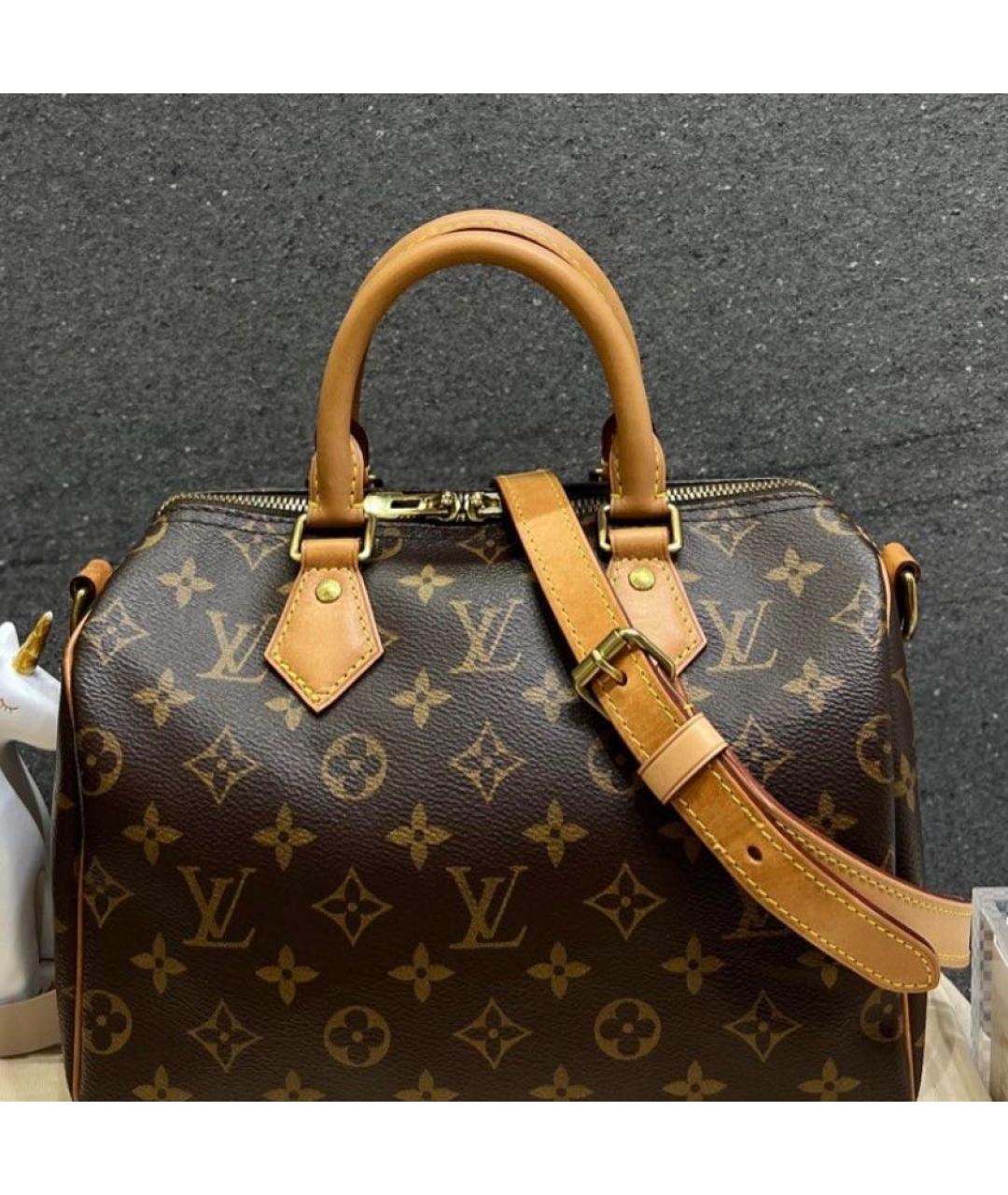 LOUIS VUITTON Коричневая кожаная сумка через плечо, фото 2