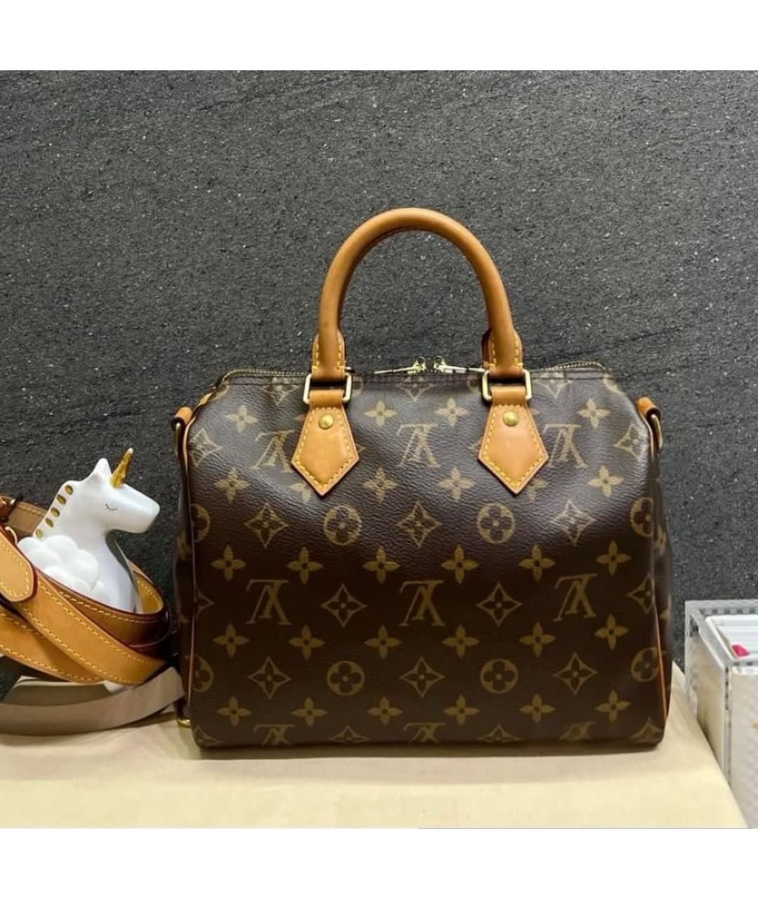 LOUIS VUITTON Коричневая кожаная сумка через плечо, фото 4