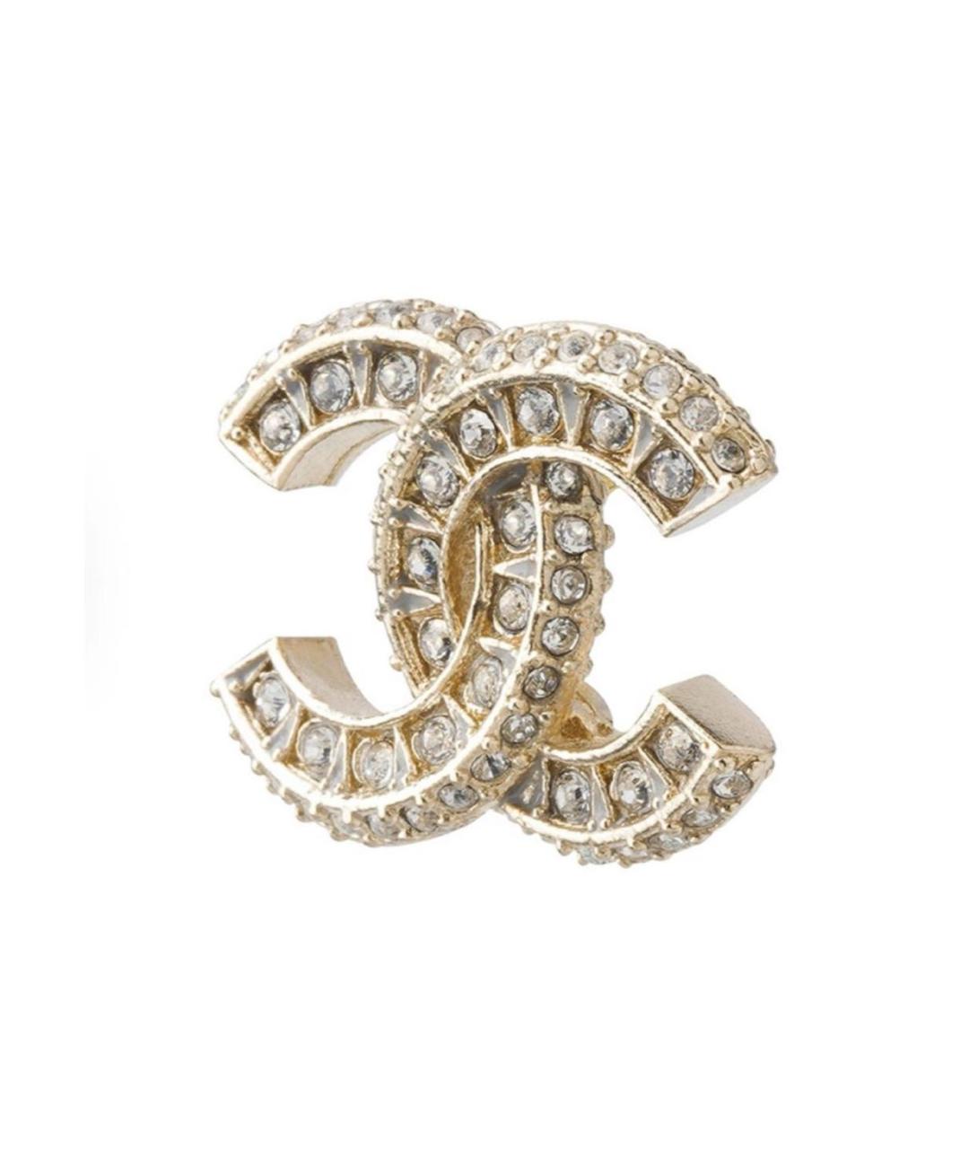 CHANEL Золотые металлические серьги, фото 2