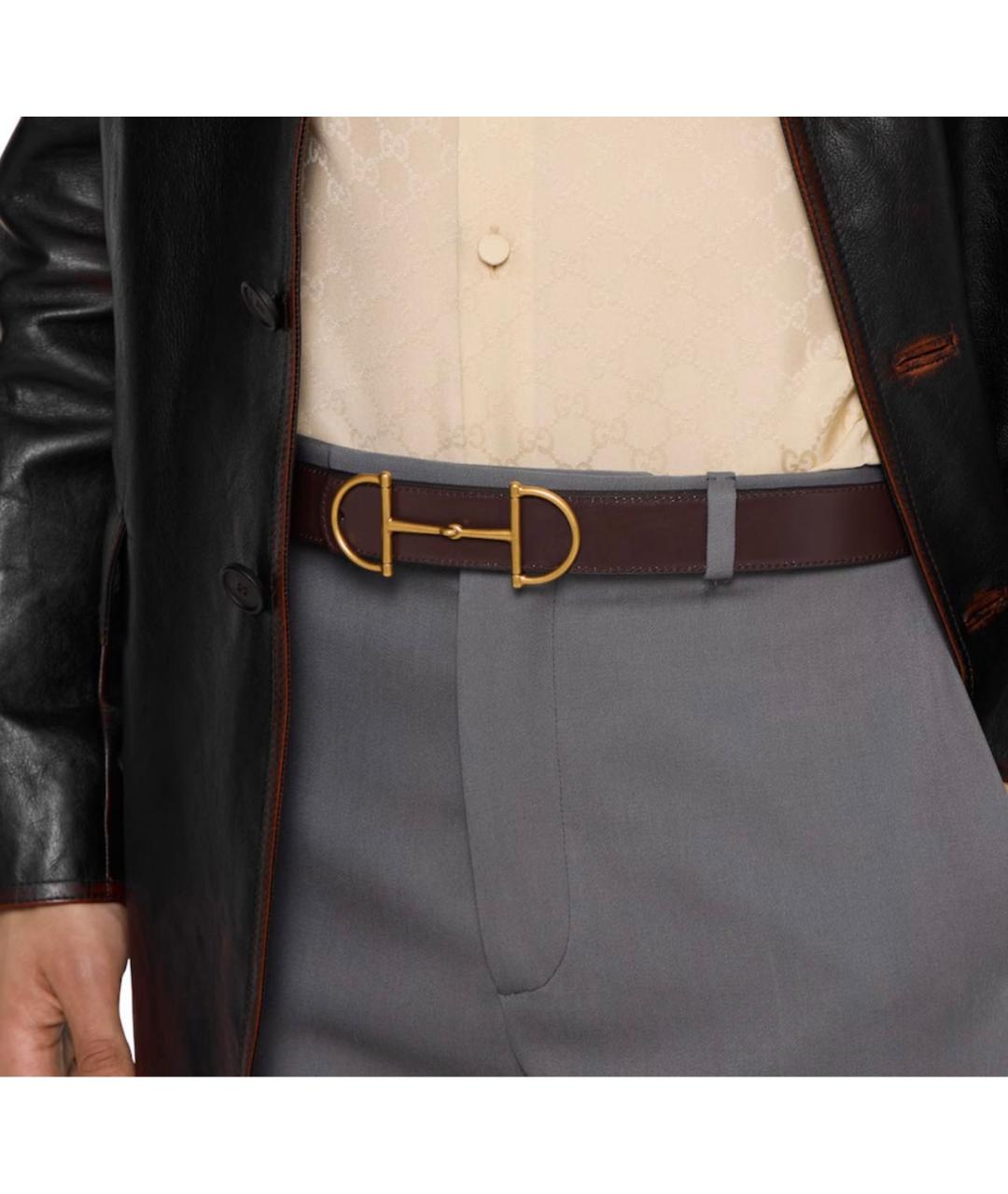 GUCCI Черный кожаный ремень, фото 4