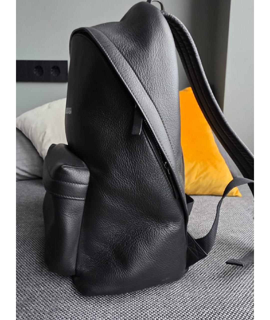 BALENCIAGA Черный кожаный рюкзак, фото 4