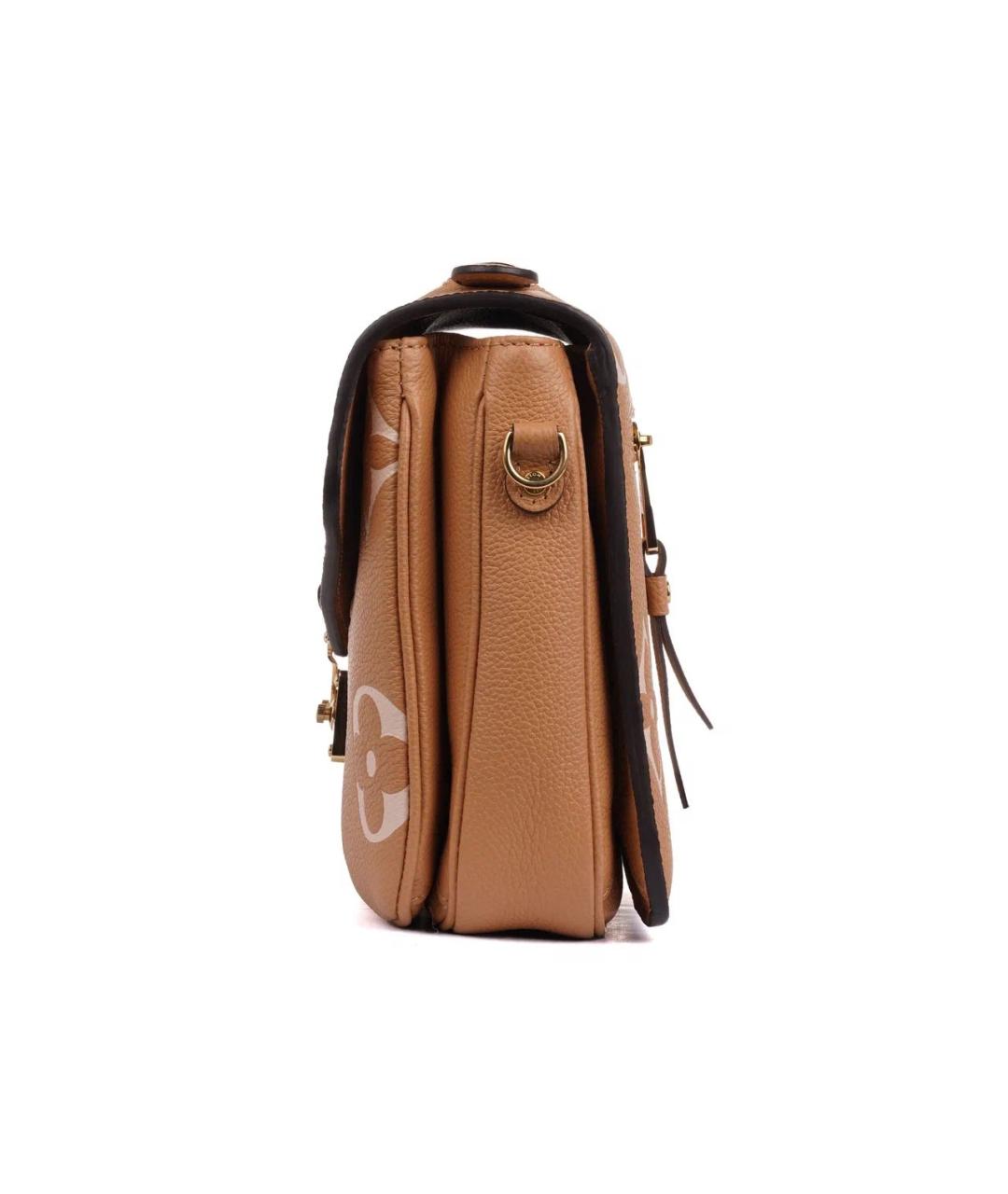 LOUIS VUITTON Коричневая кожаная сумка через плечо, фото 6