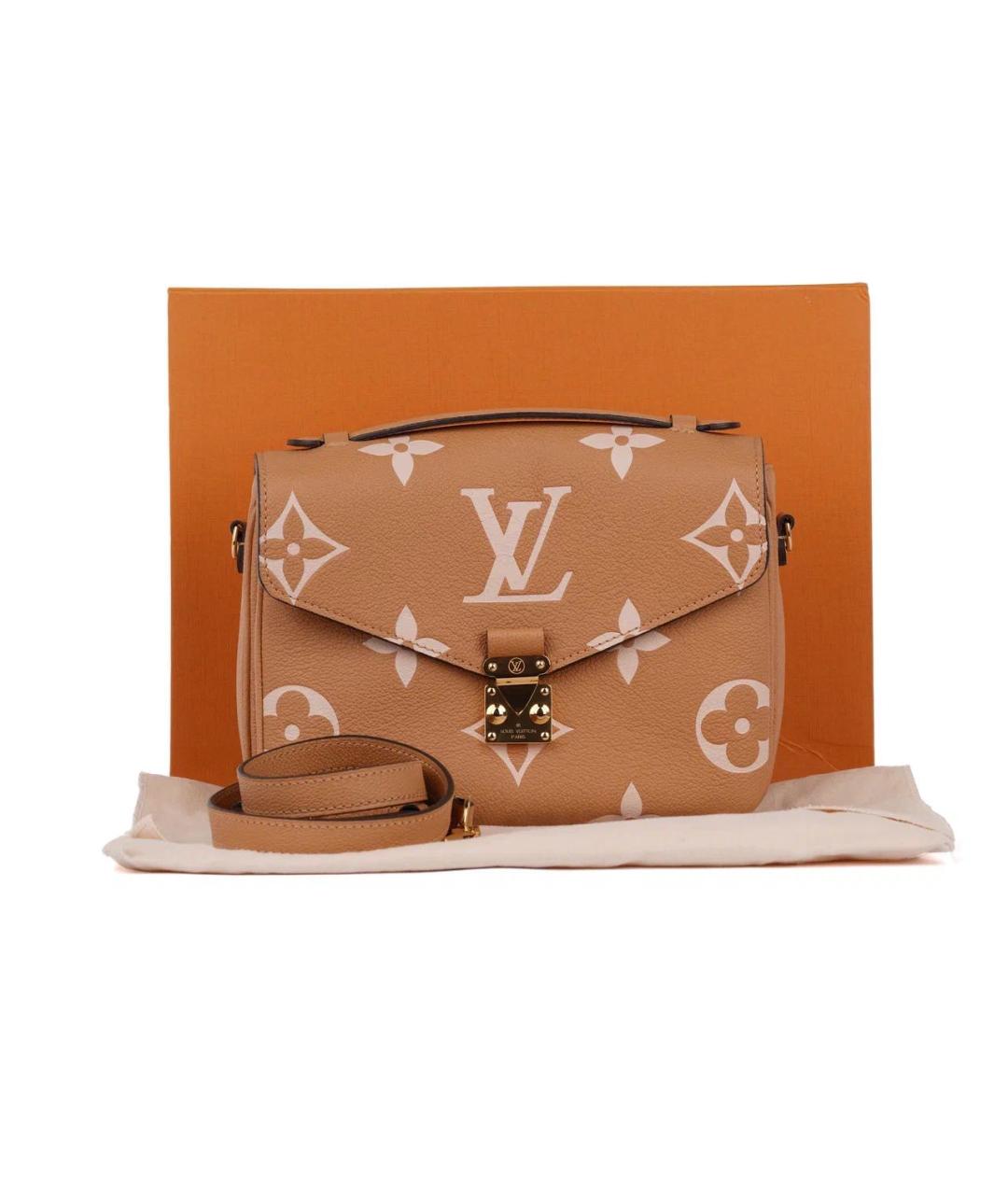 LOUIS VUITTON Коричневая кожаная сумка через плечо, фото 2