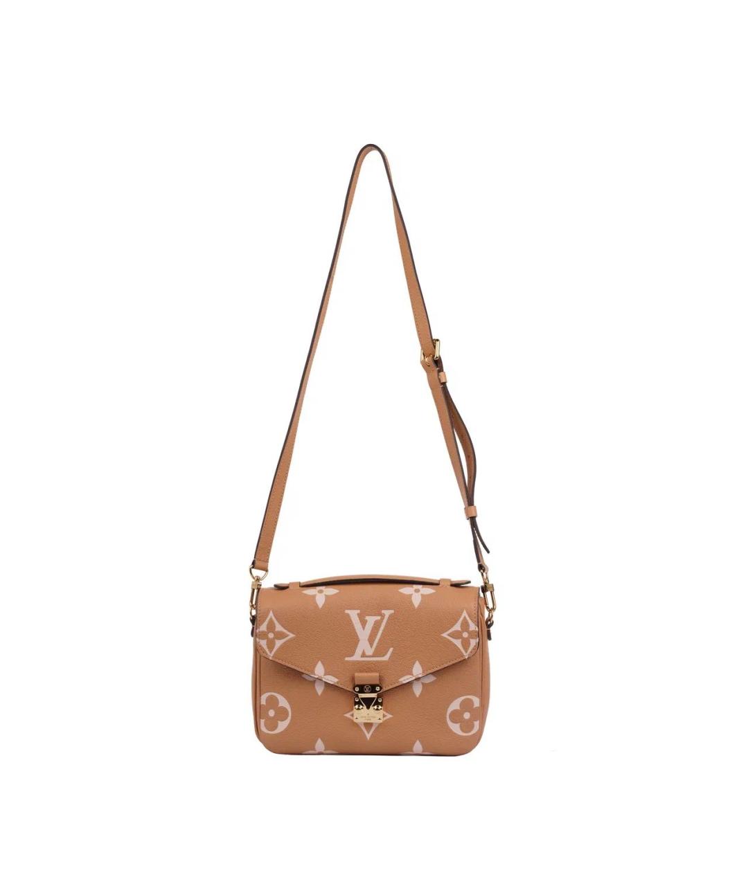 LOUIS VUITTON Коричневая кожаная сумка через плечо, фото 3