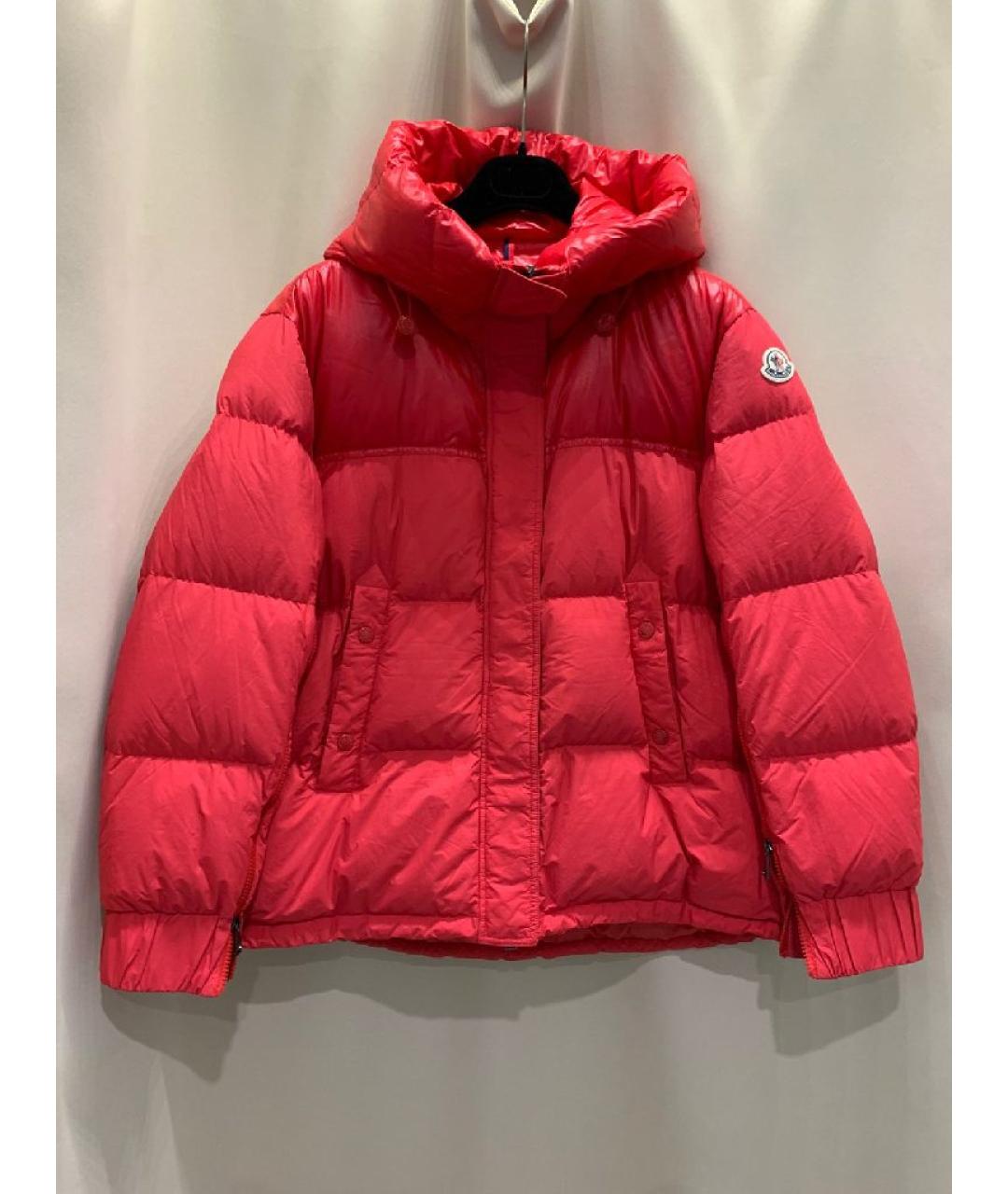 MONCLER Красный полиэстеровый пуховик, фото 10