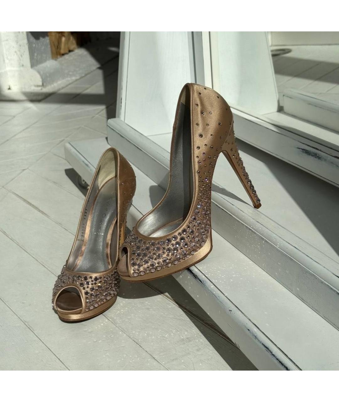 CASADEI Бежевые текстильные туфли, фото 2