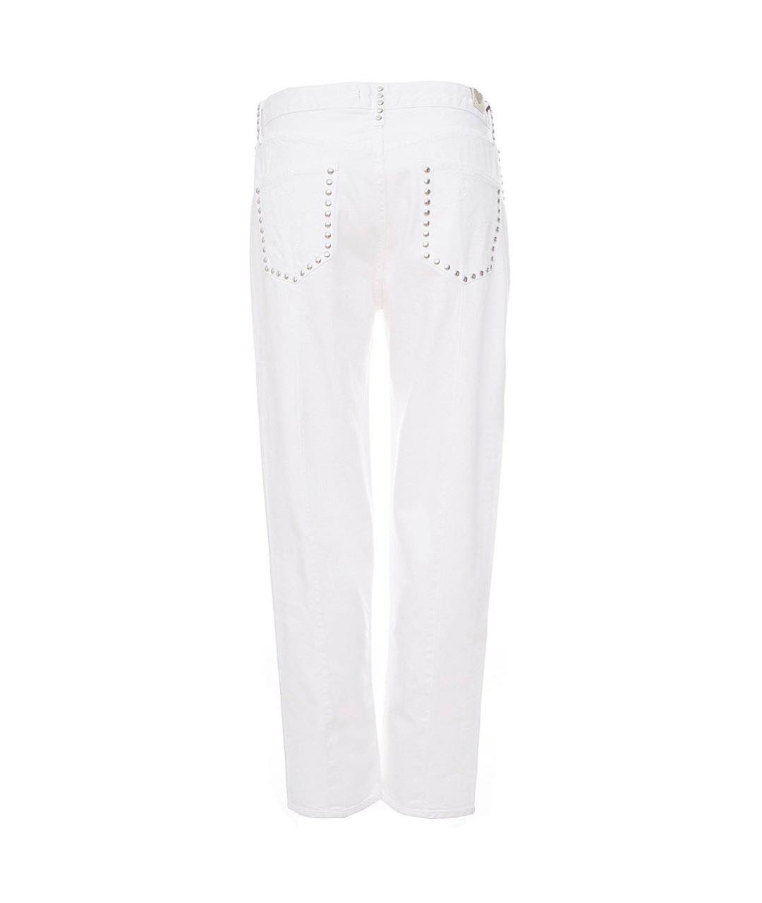 TWIN-SET Белые хлопковые прямые джинсы, фото 2