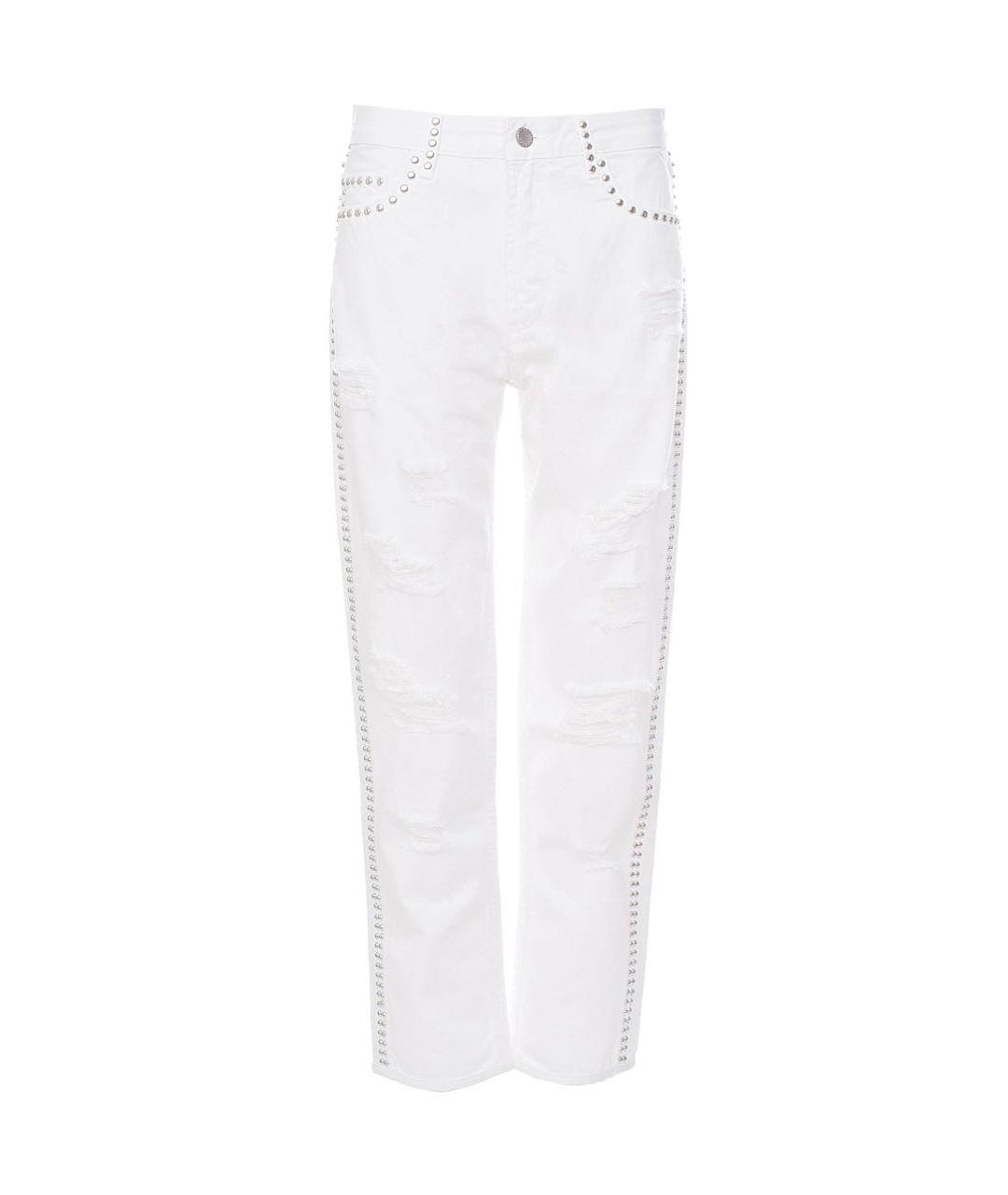 TWIN-SET Белые хлопковые прямые джинсы, фото 1