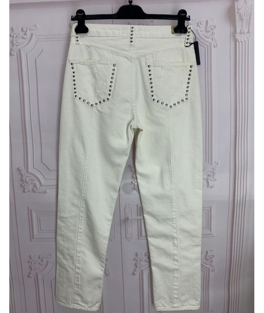 TWIN-SET Белые хлопковые прямые джинсы, фото 7