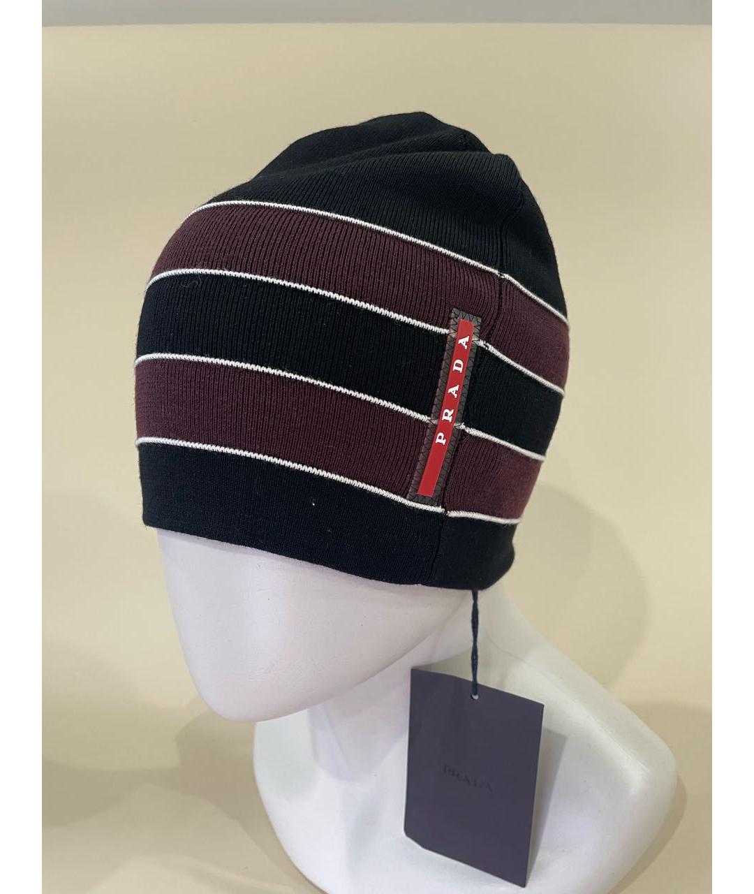 PRADA Черная шерстяная шапка, фото 7