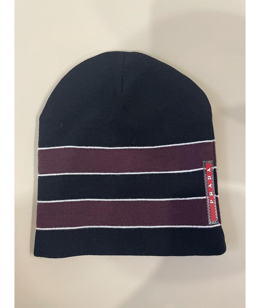 PRADA Черная шерстяная шапка, фото 8