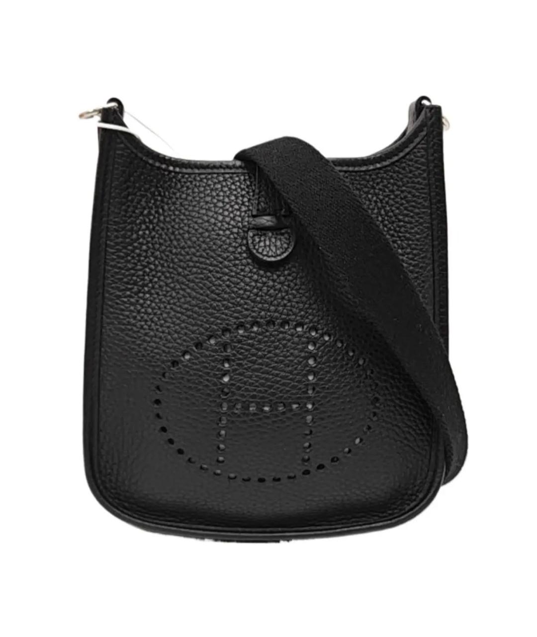 HERMES Черная кожаная сумка через плечо, фото 1