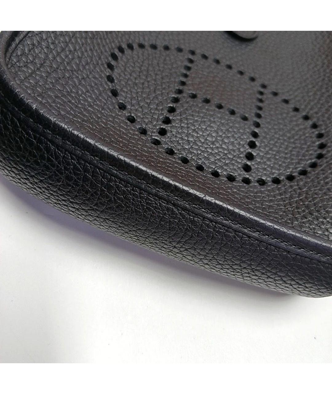 HERMES Черная кожаная сумка через плечо, фото 6