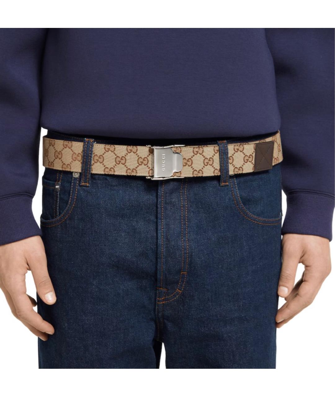 GUCCI Бежевый кожаный ремень, фото 3