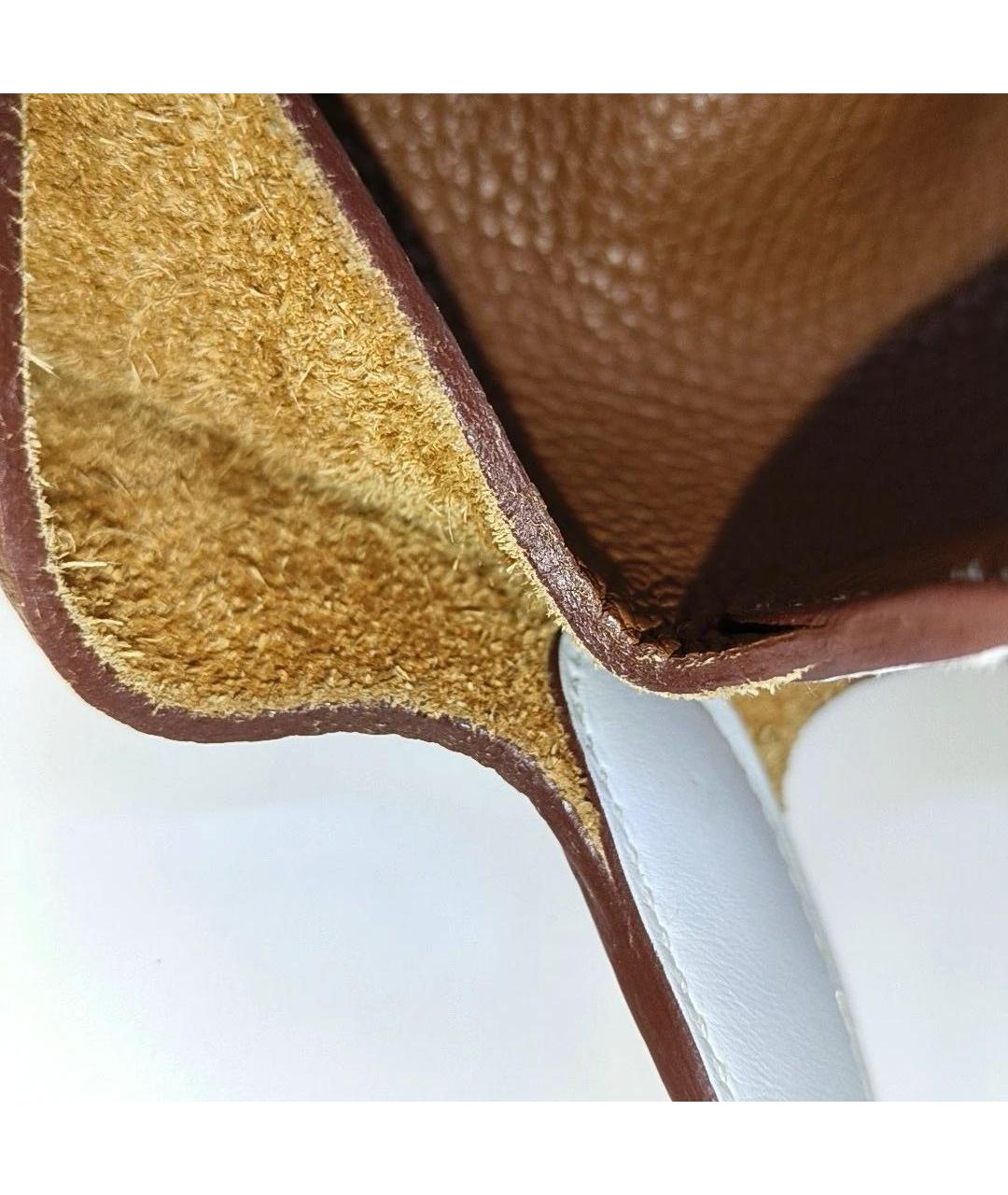 HERMES Коричневая кожаная сумка с короткими ручками, фото 8