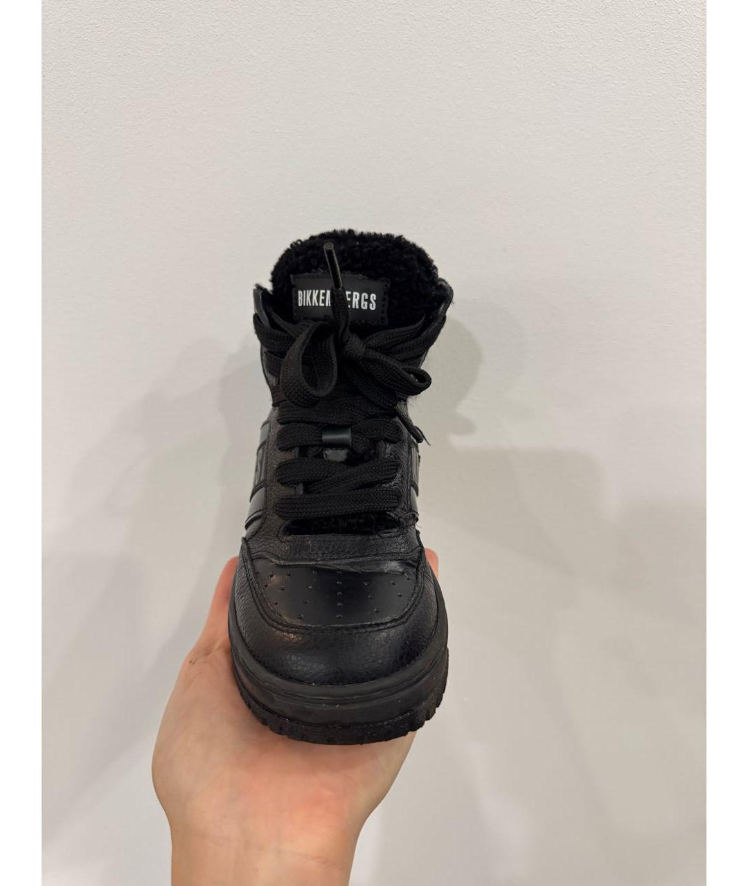 BIKKEMBERGS Черные кожаные кеды, фото 4