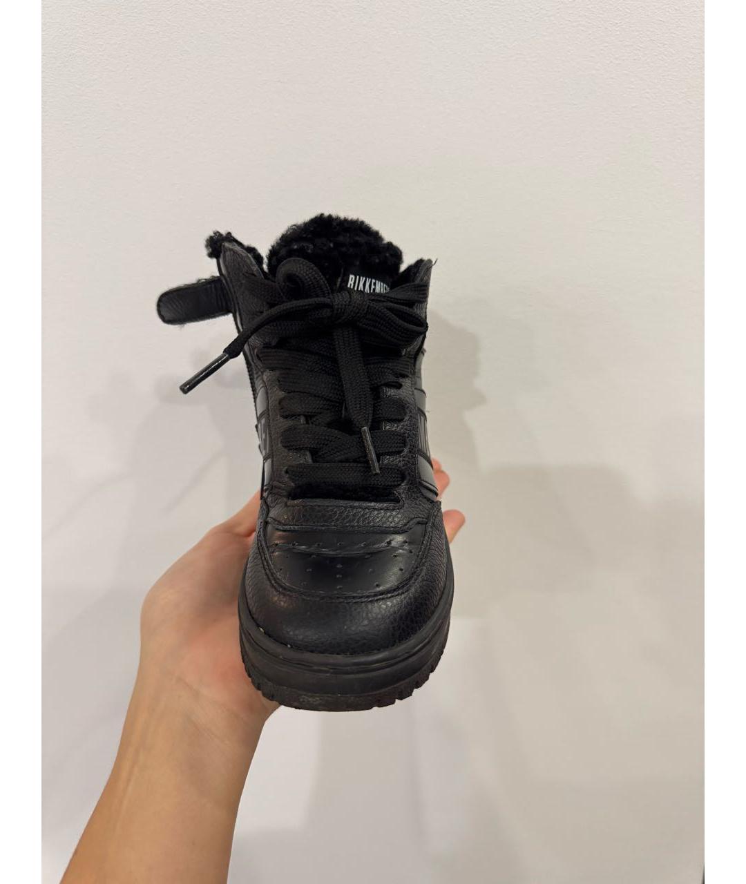 BIKKEMBERGS Черные кожаные кеды, фото 2