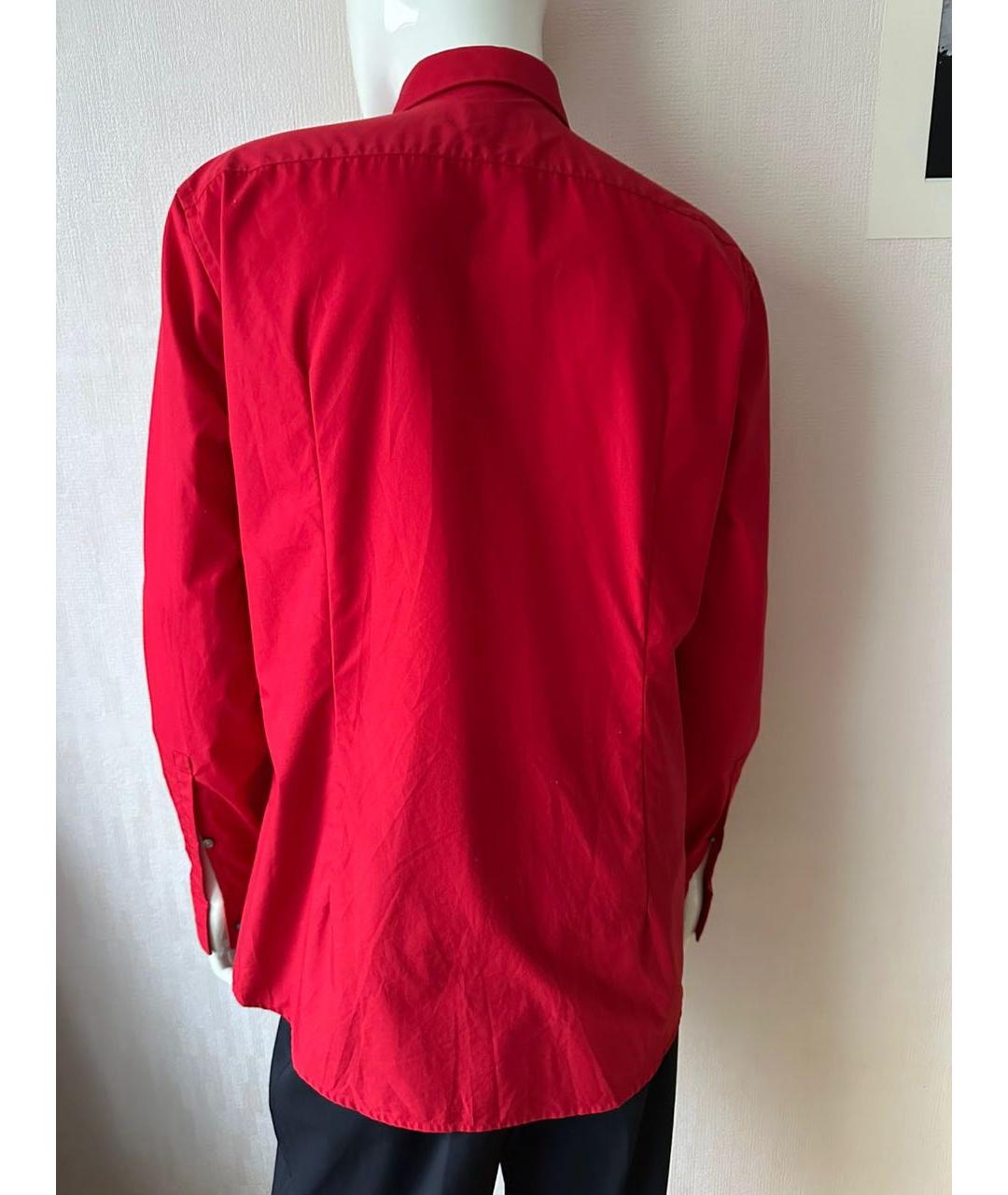 HUGO BOSS Красная хлопковая кэжуал рубашка, фото 8