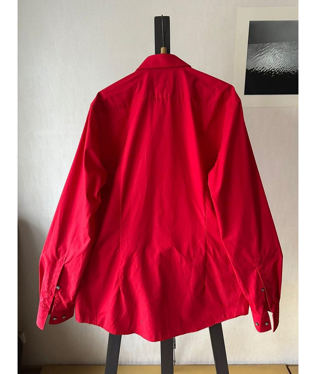 HUGO BOSS Красная хлопковая кэжуал рубашка, фото 2